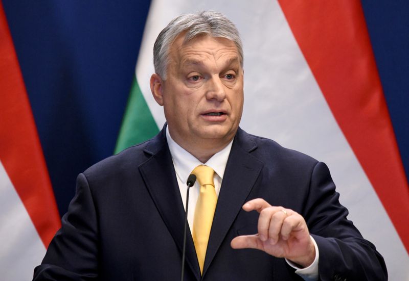 Hungarian Prime Minister Viktor Orban holds an international news conference