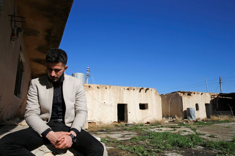 Thikran Kamiran Yousif, 22, is seen during an interview with