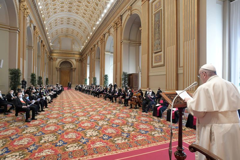 Pope Francis addresses members of the Diplomatic Corps accredited to