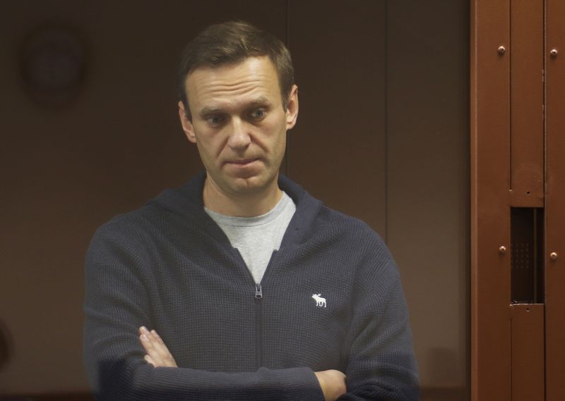 Russian opposition leader Navalny attends a court hearing in Moscow