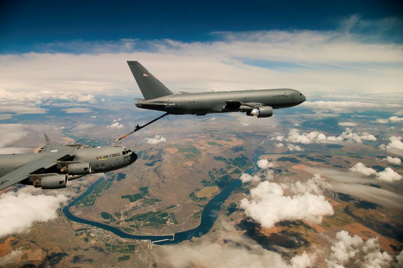 FILE PHOTO: File Photo: Boeing’s KC-46 aerial refueling tanker conducts