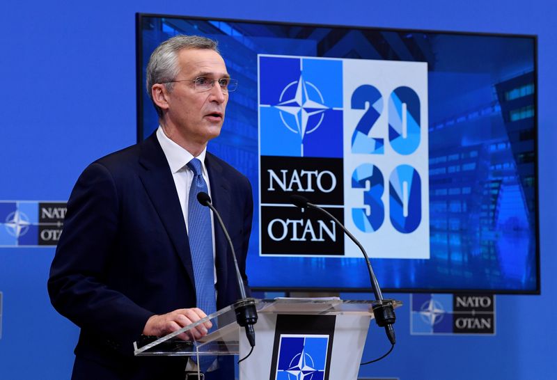 FILE PHOTO: NATO Secretary General Jens Stoltenberg addresses a news