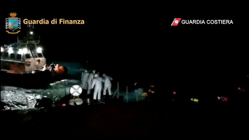 Night rescue after migrant boat capsizes off Lampedusa