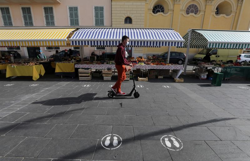 Local market amid the coronavirus disease (COVID-19) outbreak in Nice