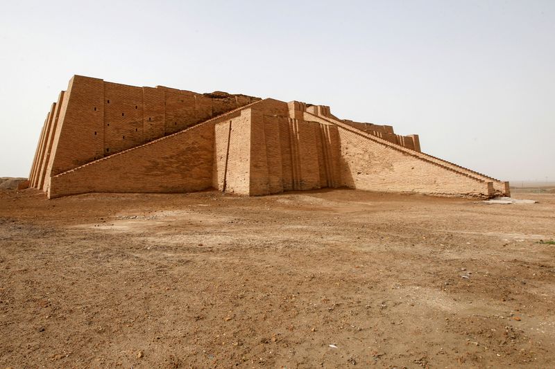 A general view shows the Ziggurat of Ur ruins, ahead