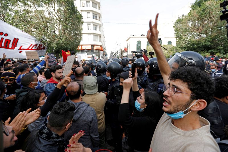 FILE PHOTO: Rally in Tunis to mark activist’s death, protest