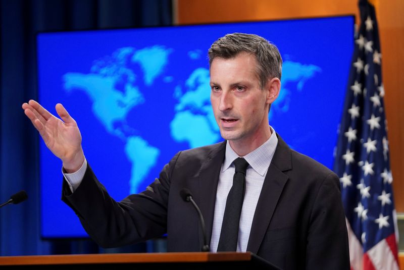 FILE PHOTO: U.S. State Department Spokesman Ned Price holds news