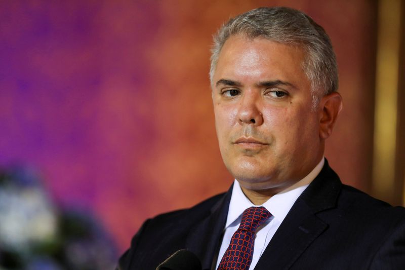 FILE PHOTO: Colombia’s President Ivan Duque looks on during the
