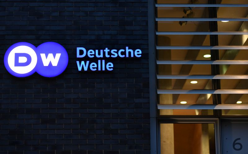 FILE PHOTO: The logo of German international broadcaster Deutsche Welle