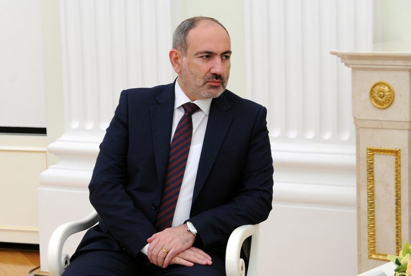 FILE PHOTO: Armenian Prime Minister Nikol Pashinyan attends a meeting