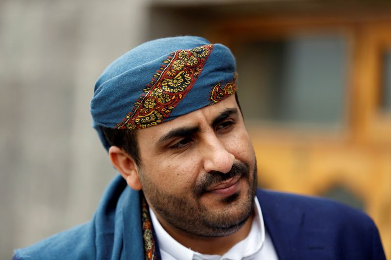 FILE PHOTO: Mohamed Abdulsalam, spokesman of the Houthi movement, looks