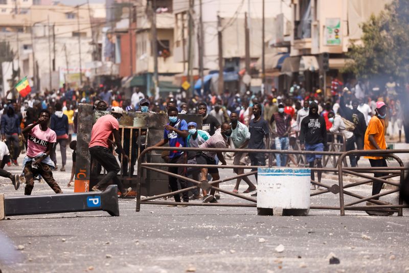 FILE PHOTO: Supporters of opposition leader Sonko clash with security