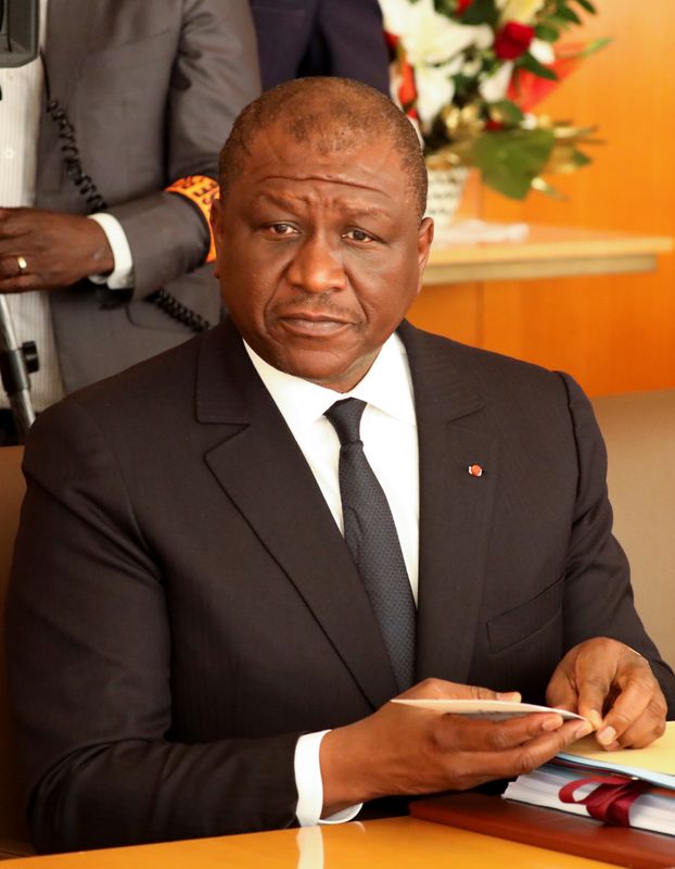 Ivory Coast’s Defence Minister Hamed Bakayoko attends a cabinet meeting
