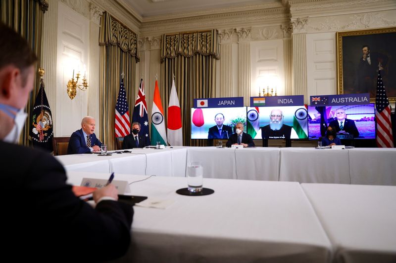 President Biden holds a virtual meeting with Asia-Pacific Quad nation