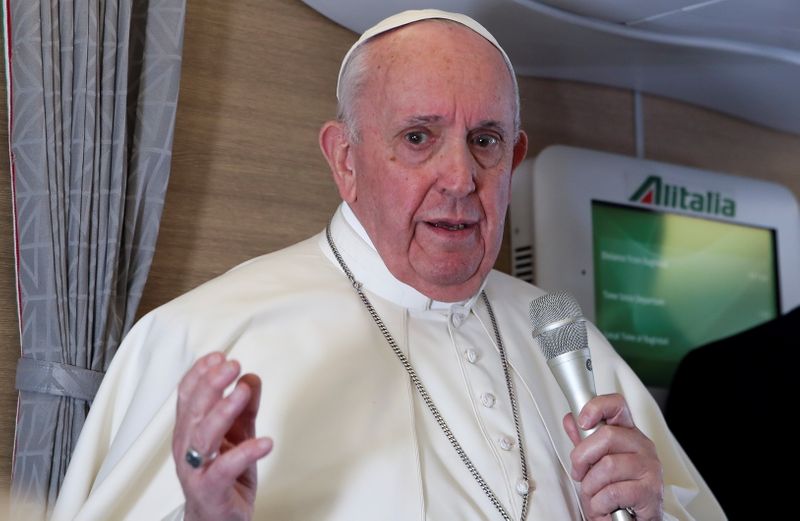 Pope Francis gives news conference aboard papal plane after visiting