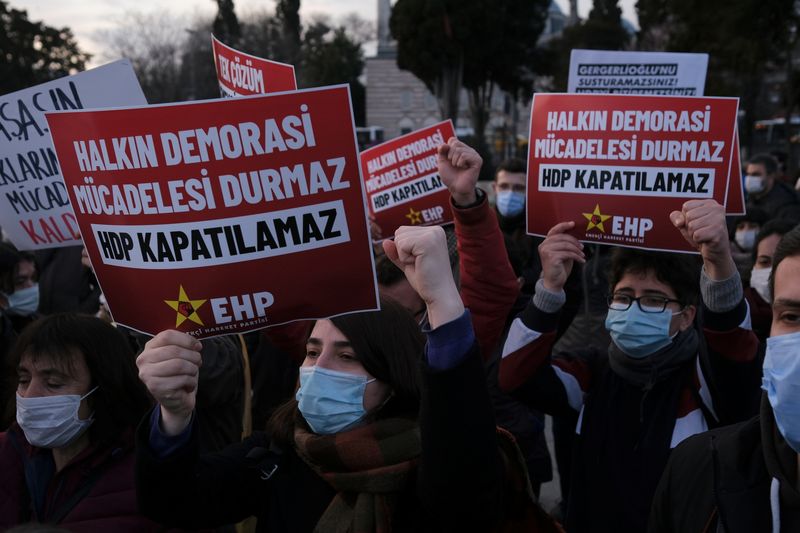 FILE PHOTO: Demonstration in solidarity with pro-Kurdish HDP in Istanbul
