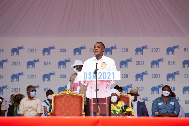President  and candidate for the presidential elections Denis Sassou