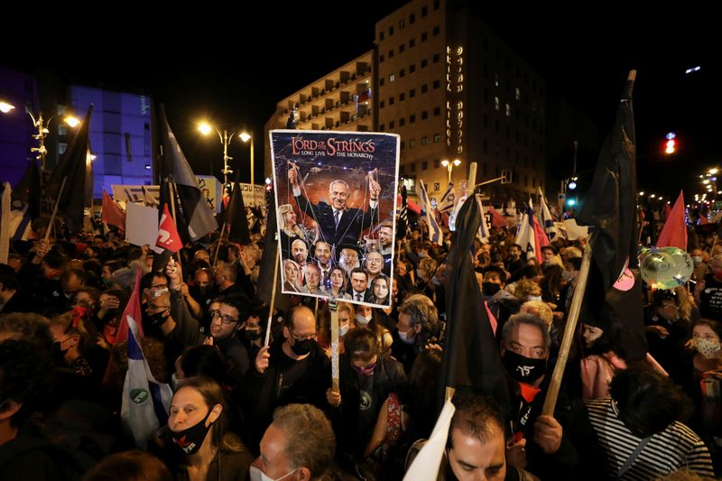 Protest against Israeli PM Netanyahu’s alleged corruption in Jerusalem