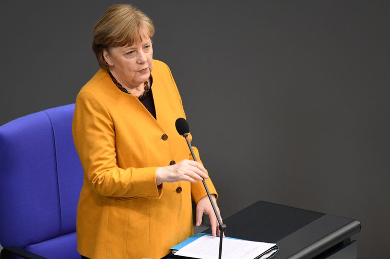 German Chancellor Merkel attends a plenum session of the lower