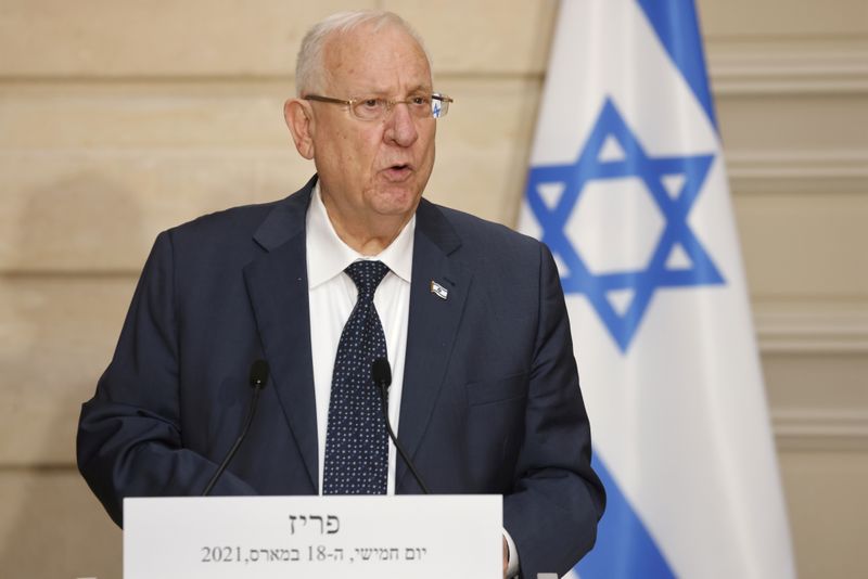 FILE PHOTO: French President Macron and Israeli President Rivlin attend