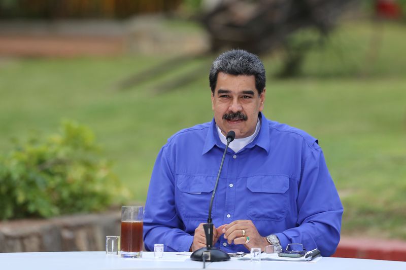 Venezuela’s President Nicolas Maduro speaks during an event with the