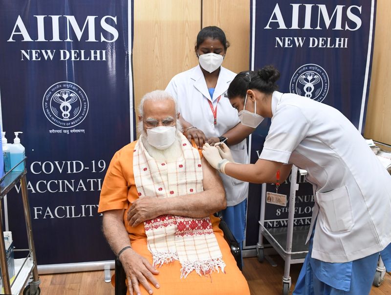 India’s PM Modi receives his second dose of a COVID-19