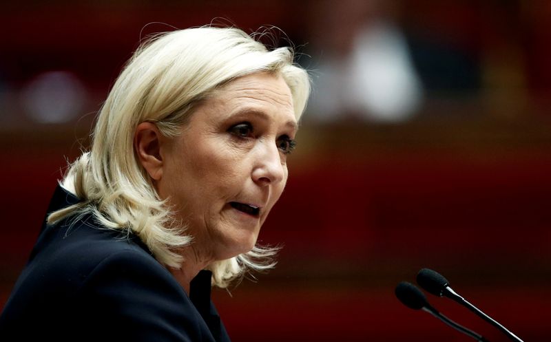FILE PHOTO: French far-right politician Marine Le Pen