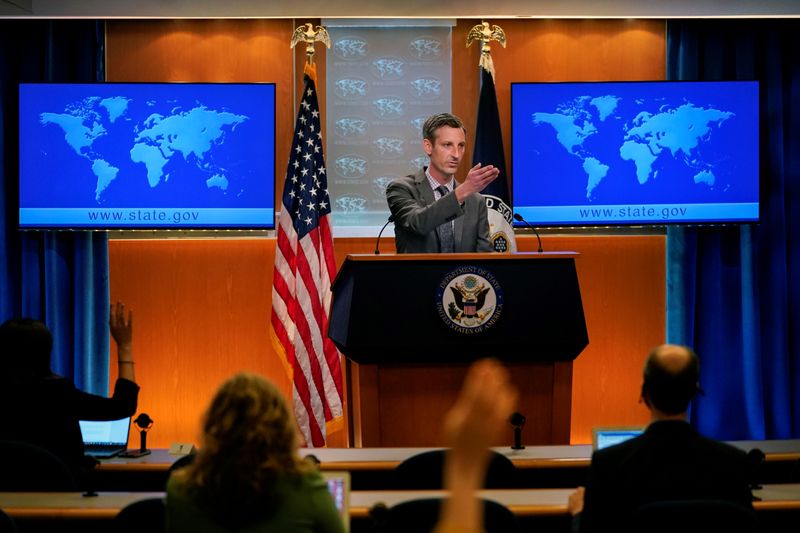 FILE PHOTO: U.S. State Department spokesman Ned Price takes questions