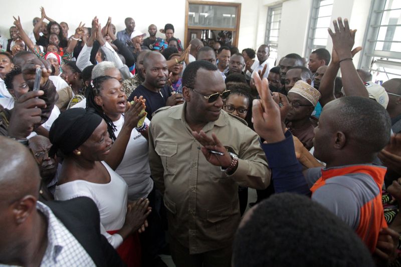 Freeman Mbowe, chairman of Chadema, Tanzanian main opposition party arrives