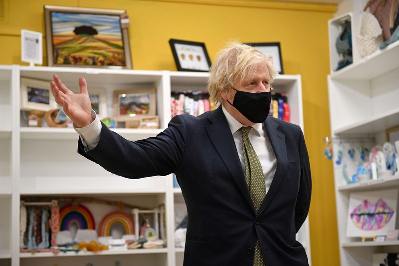 British Prime Minister Boris Johnson visits Lemon Street Market in