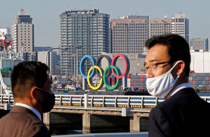 FILE PHOTO: Olympic rings reinstallation at the waterfront area at
