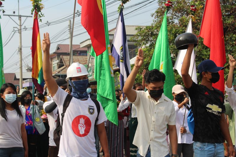 Protest against the military coup in Dawei