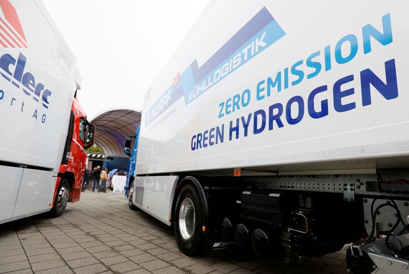 FILE PHOTO: New hydrogen fuel cell truck made by Hyundai