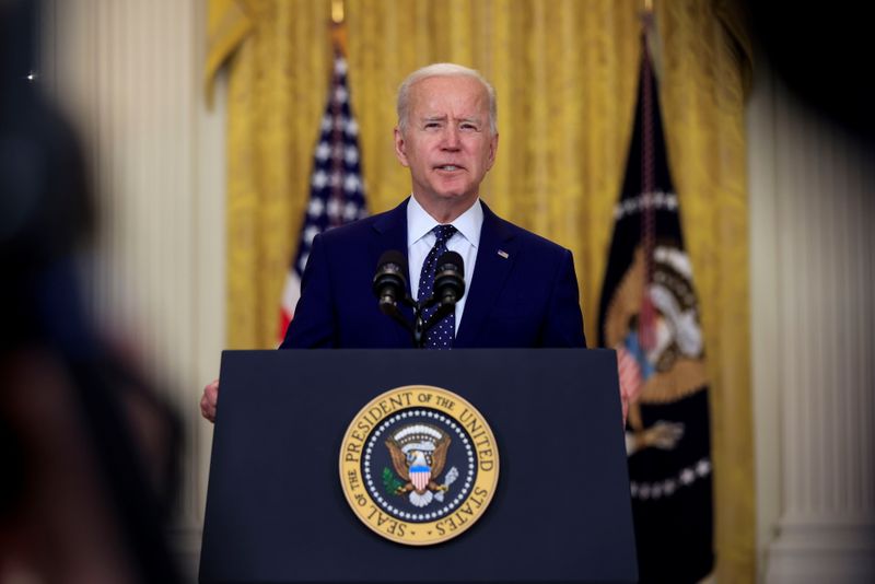 U.S. President Biden delivers remarks on Russia at the White