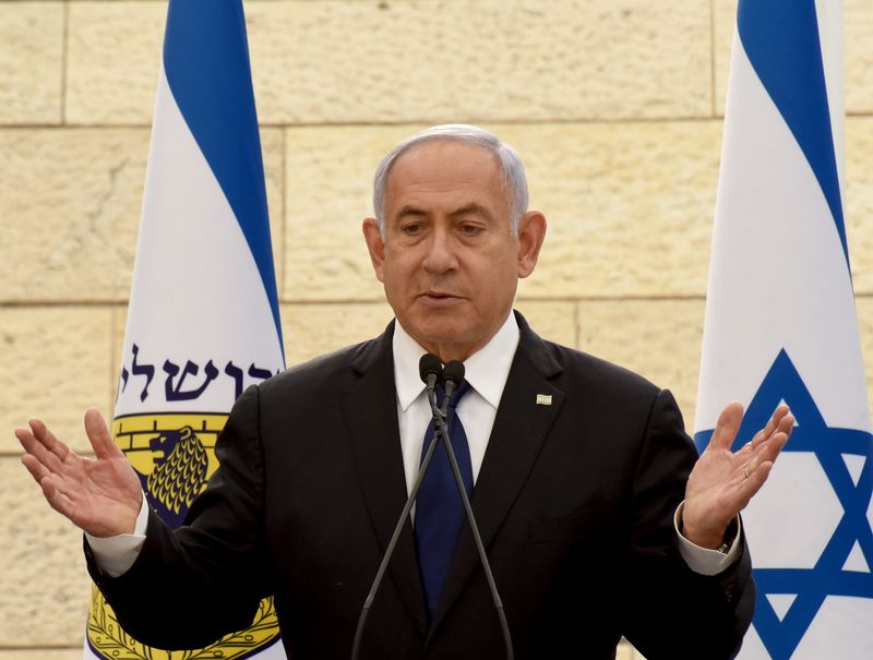 FILE PHOTO: Israeli Prime Minister Benjamin Netanyahu attends Memorial Day