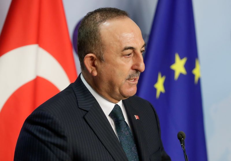 FILE PHOTO: Turkish Foreign Minister Mevlut Cavusoglu in Brussels