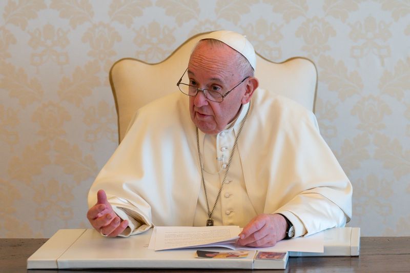 Pope Francis delivers a video message on the occasion of