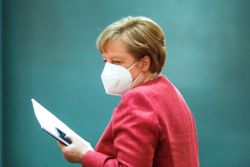 German Chancellor Merkel attends weekly cabinet meeting in Berlin