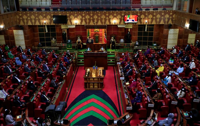 A general view shows Kenyan Members of Parliament and Senators