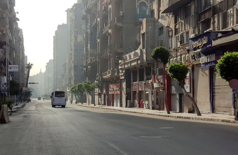 FILE PHOTO: A general view of empty streets in downtown