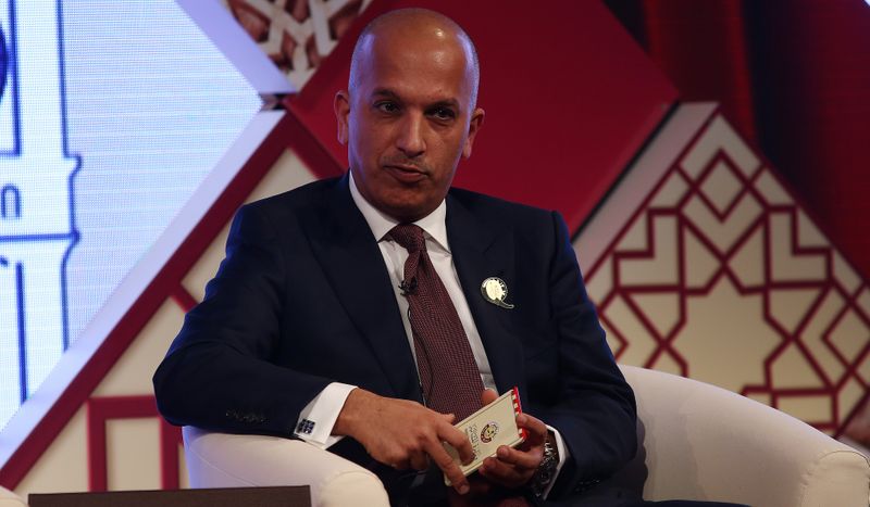 Qatar’s Minister of Finance Ali Sherif Al Emadi speaks at