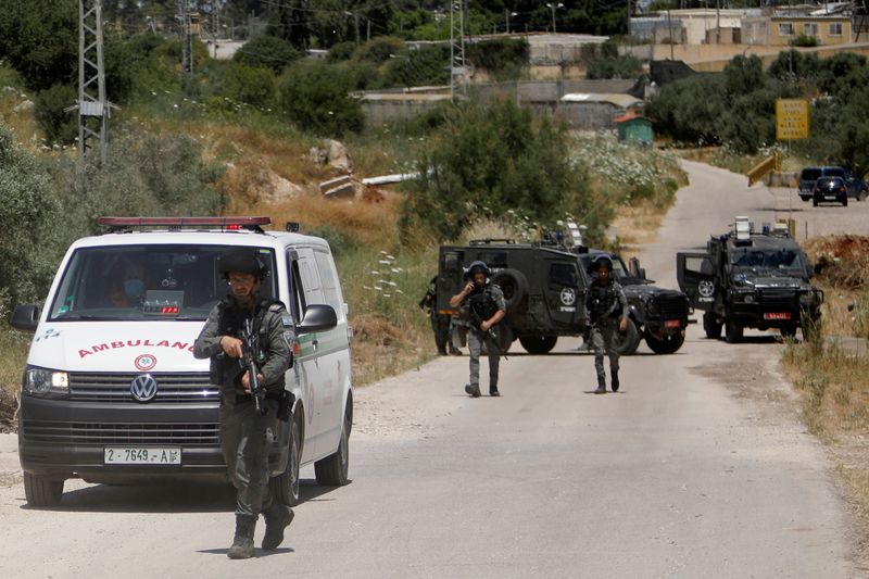 Scene of a security incident near Jenin, in the Israeli-occupied