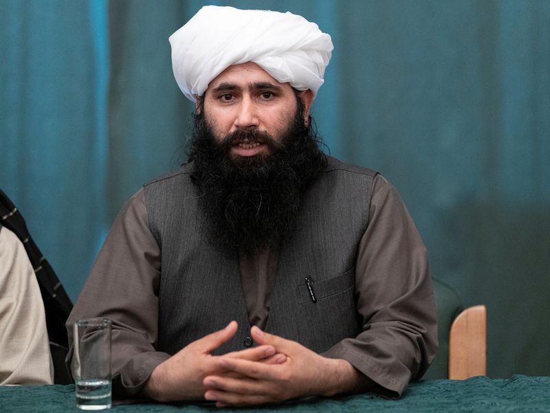 Spokesman for the Taliban’s political office Mohammad Naeem attends the