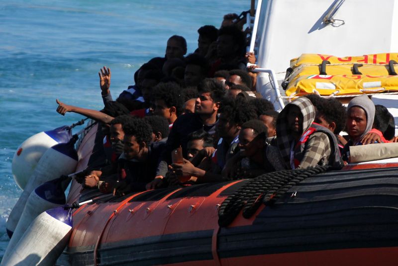 Migrants arrive on Lampedusa