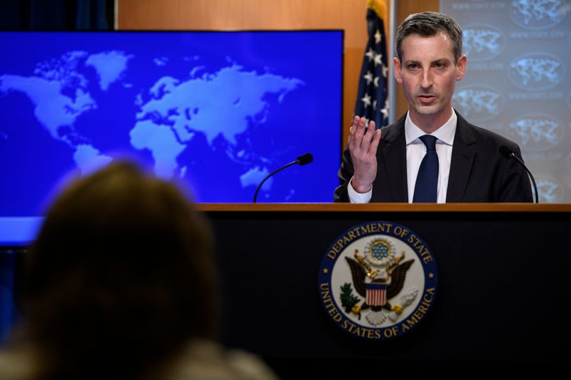 FILE PHOTO: U.S. State Department spokesman Ned Price speaks at