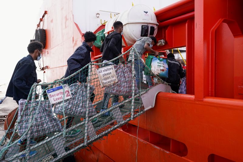 Migrants arrive on Lampedusa