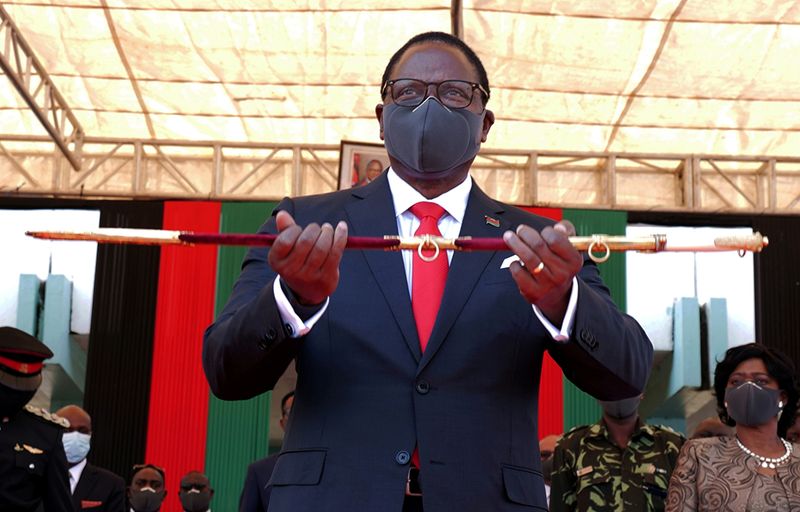 Malawi’s President Lazarus Chakwera is sworn in in Lilongwe, Malawi