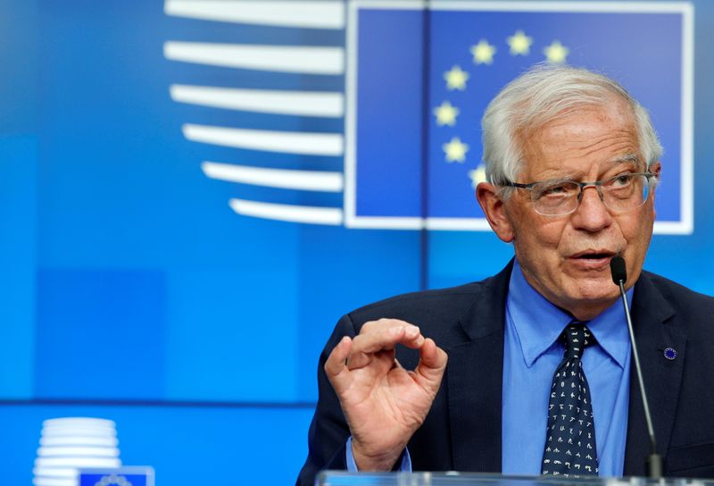 European Union foreign policy chief Borrell attends a news conference