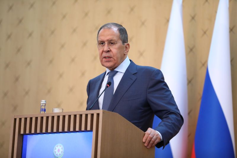 Russia’s Foreign Minister Sergei Lavrov meets Azerbaijan’s Foreign Minister Jeyhun