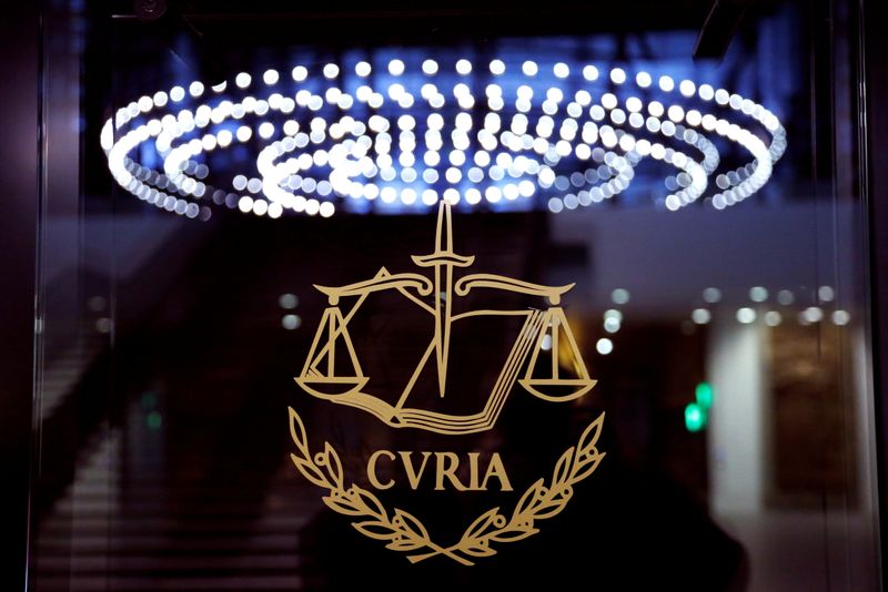 FILE PHOTO: The logo of the European Court of Justice